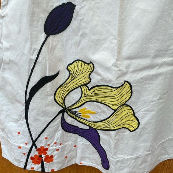Anthropologie Lithe Iris Shoots Vintage Embroidered Appliqué Skirt 6 - Picture 5 of 7